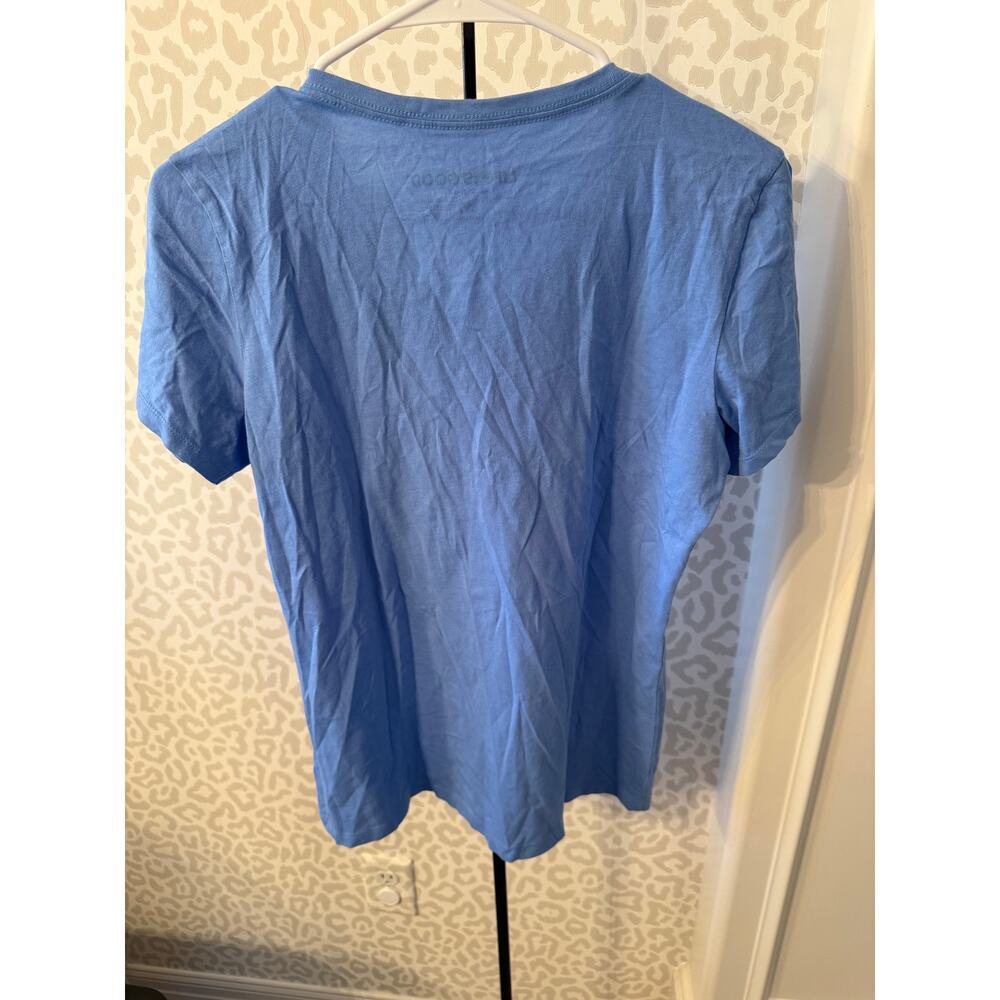 Life is Good Women's Cornflower Blue Crusher Lite V-Three Americana Tee Size M - Picture 3 of 5